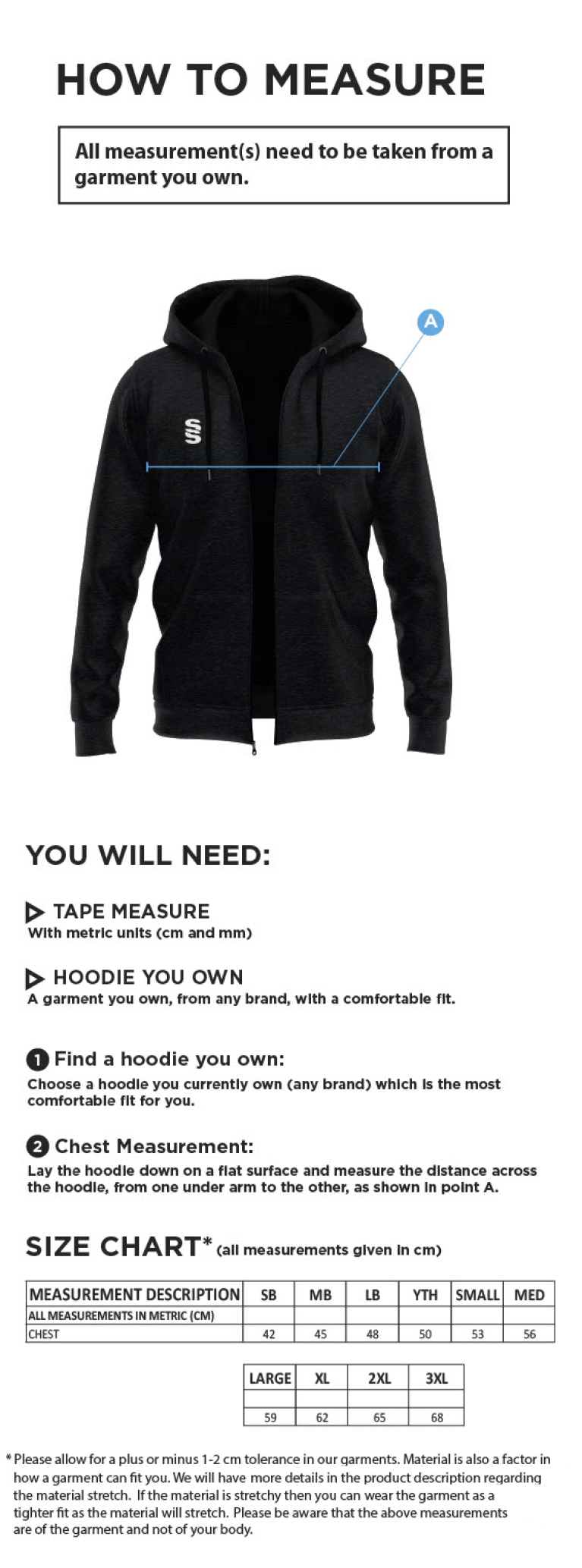 Brunel University and Ealing Trailfinders Rugby Dual Full Zip Hoody : Navy - Size Guide
