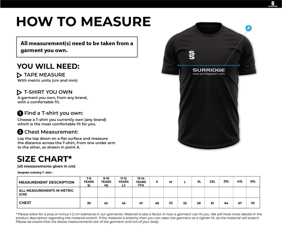 Brunel and Ealing Trailfinders Rugby - Volt T-Shirt - Unisex Fit - Size Guide