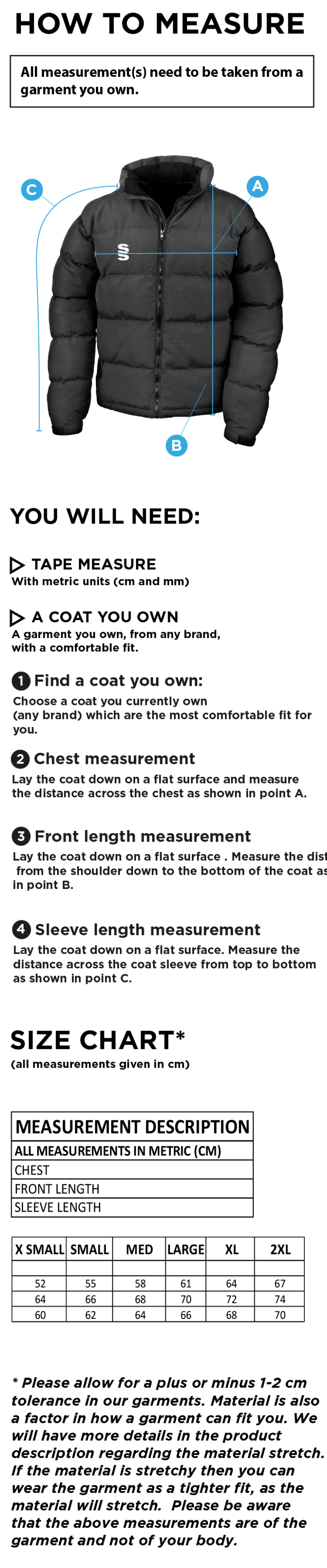 Brunel University and Ealing Trailfinders Rugby Women's Holkham Down Feel Jacket : Navy - Size Guide